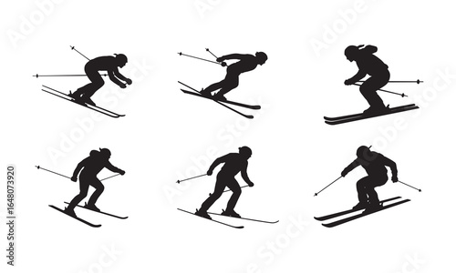 Surfing Silhouette Icons for Summer and Beach Design