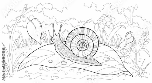 Snail's Journey A Coloring Page Adventure Through Nature's Wonders