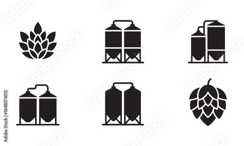 Wheat Silhouette Icons for Agriculture and Farming Design