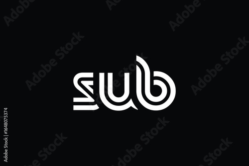SUB Creative Unique Modern Letter Logo Design. Elegant Monogram Logo Design with Decorative Elements and Typography