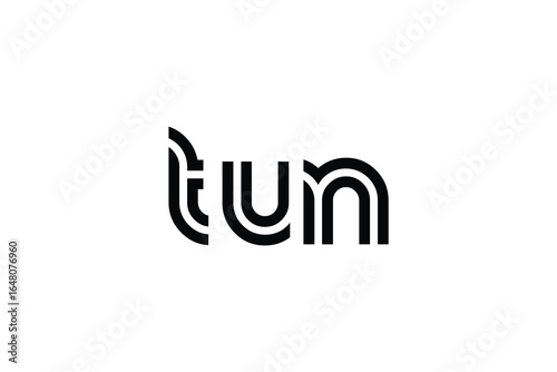 TUN Creative Unique Modern Letter Logo Design. Elegant Monogram Logo Design with Decorative Elements and Typography