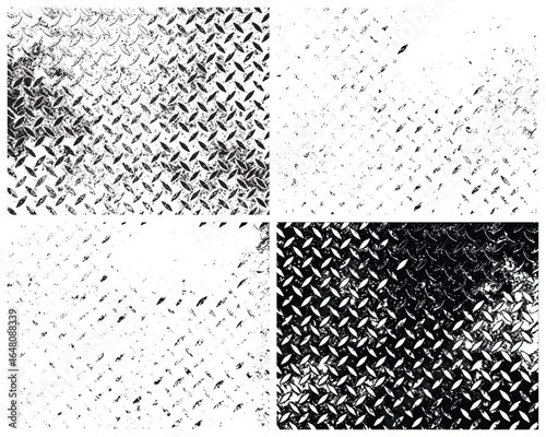 A collage of metal textures, displaying a grid-like arrangement of abstract surfaces. Varying tones create a contrast, emphasizing the material's rugged and industrial aesthetic.