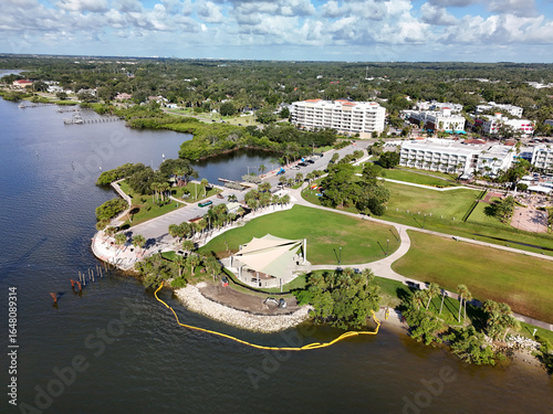 An aerial view of the city of Safety Harbor, Florida
