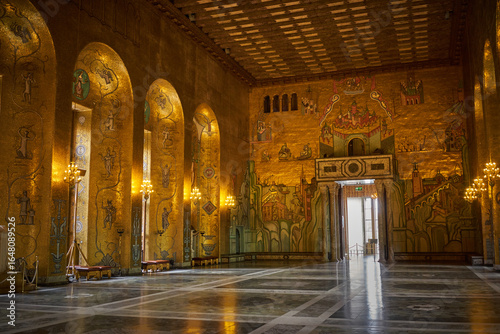 Quadro su tela Golden Hall wide shot in Stockholm city hall