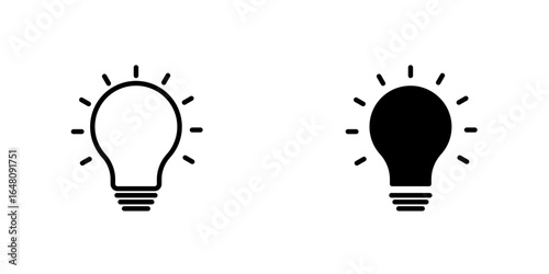 Light bulb vector illustration, flat style isolated on white background, icon for your web site design, logo, app, UI. Vector illustration.