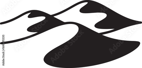 Abstract Black Dunes and Sand Waves Illustration
