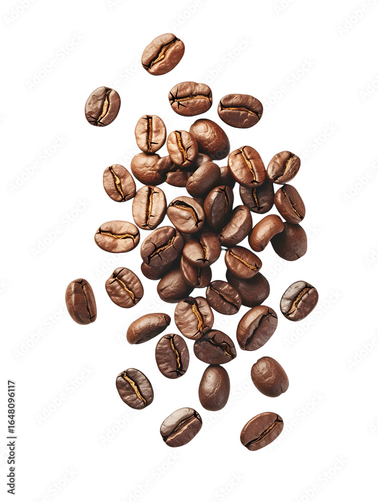 Naklejka premium Discover the rich aroma and satisfying crunch of premium roasted coffee beans for your next project.