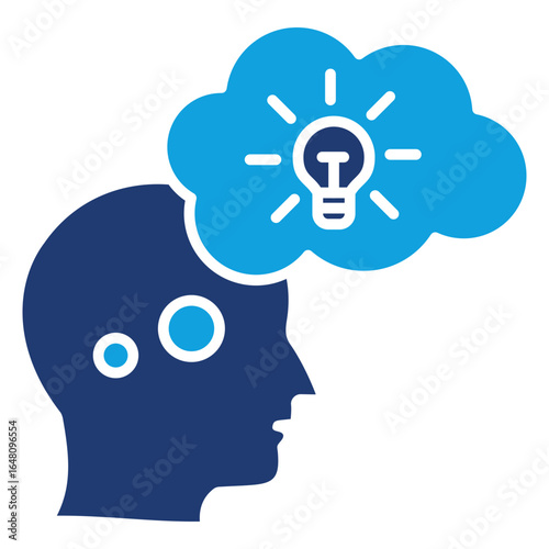 Thinking Flat Blue Icon