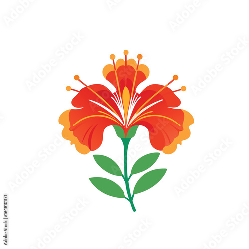 Pride of barbados flower vector icon