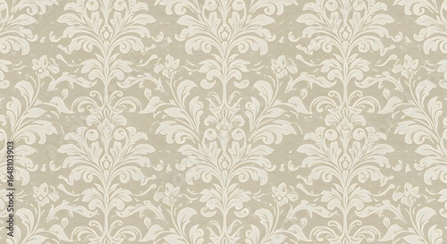 Elegant beige damask pattern