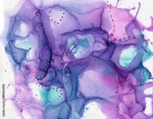 Colorful Vibrant Alcohol Ink Fluid Art Abstract Background