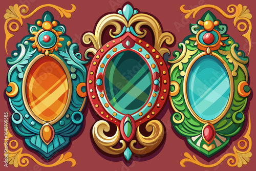 vector of Decorative mirrors with special frames