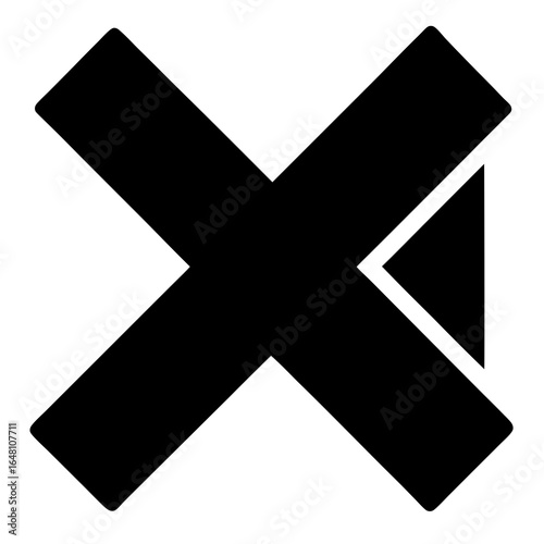 Abstract black geometric shape silhouette isolated on white background