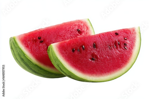 Isolated sweet red watermelon on white background with clipping path included