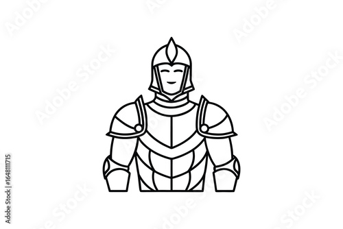 knight in armor wearing a helmet and protective gear silhouette