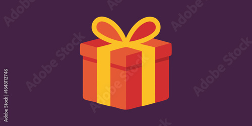 Wrapped in a festive red ribbon, a golden gift box sits isolated on a white background, a perfect surprise for any birthday, Christmas, or holiday celebration
