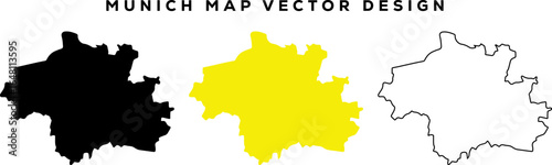 Munich Germany Map Vector Illustration | Detailed City Travel Guide Design