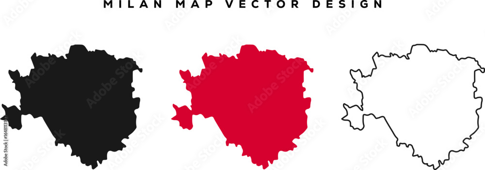 Naklejka premium Milan Italy Map Vector Illustration | Detailed City Travel Guide Design