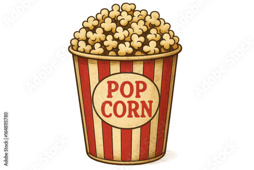 popcorn in red striped bucket clip art preview