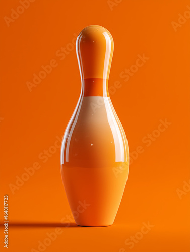 Wallpaper Mural White bowling pin with orange stripes isolated on solid orange background Torontodigital.ca