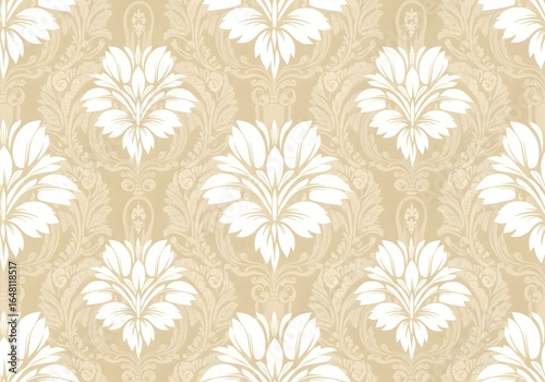 Beige and off white ornate pattern design
