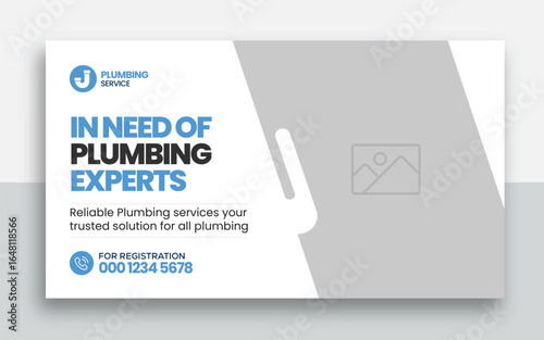 Plumbing  youtube thumbnail and web banner template design	