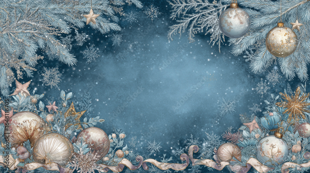 Obraz premium merry christmas and happy new year card