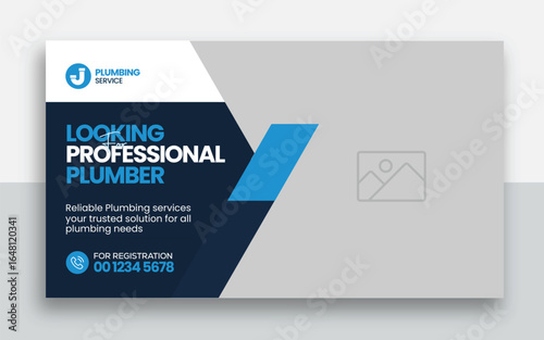 Plumbing  youtube thumbnail and web banner template design	