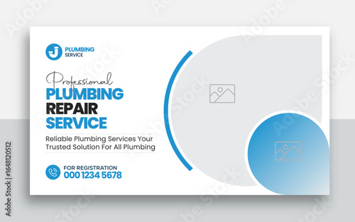 Plumbing  youtube thumbnail and web banner template design	