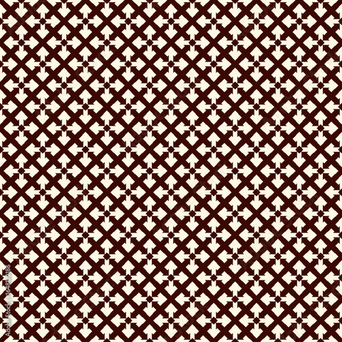 Ancient seamless pattern. Oriental tracery window ornament. Arabesque mosaic surface print. Repeated crosses motif background. Eclectic ornamental wallpaper. Vector abstract digital paper