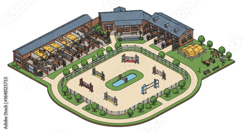 Horse equestrian barn arena farm ranch stable training facility horses jumping show jumping riding center design
