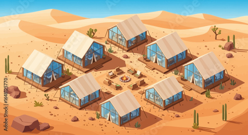 Desert camping tents glamping luxury travel adventure vacation resort getaway destination landscape scenic