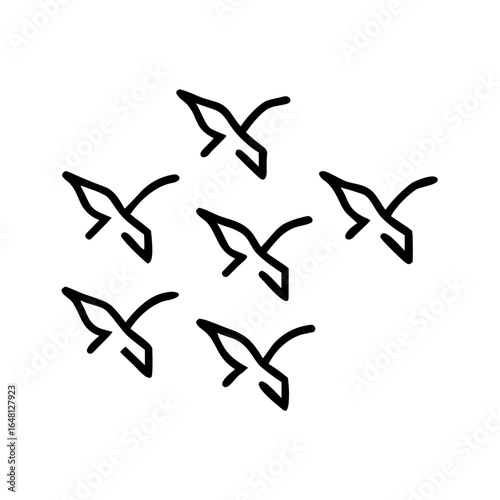 Seven of Swords Tarot Card Shape-Based Outline Icon, Monochrome, Transparent Background