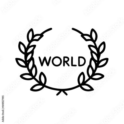 The World Tarot Shape-Based Outline Icon, Monochrome, Transparent Background