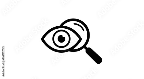 Eye Exam An Illustration of Vision Checkup with Magnifying Glass