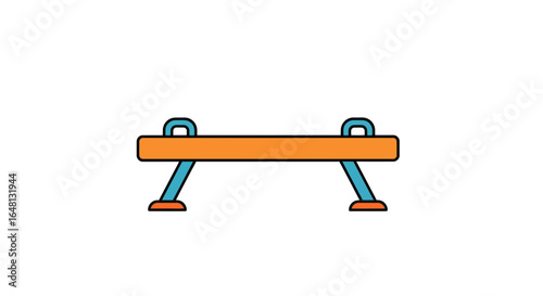 Gymnastics parallel bars icon in a simple flat style. Vector illustration of sports and fitness equipment for bodyweight training.