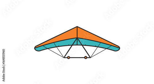 Soaring Adventure A Simplified Hang Glider Illustration for Aerial Sports