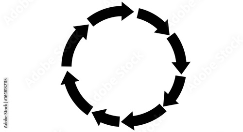 Circular Arrows Continuous Loop, Cycle, Rotation, Recurrence, Process