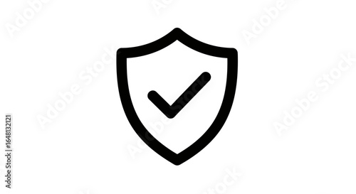 Security shield icon with a checkmark, representing safety and protection against threats.