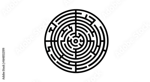 Circular Maze Puzzle Challenge Your Mind with this Intricate Design