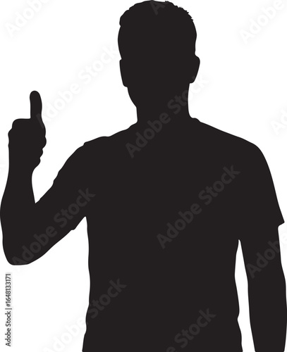 Silhouette of a man giving a thumbs up gesture approval