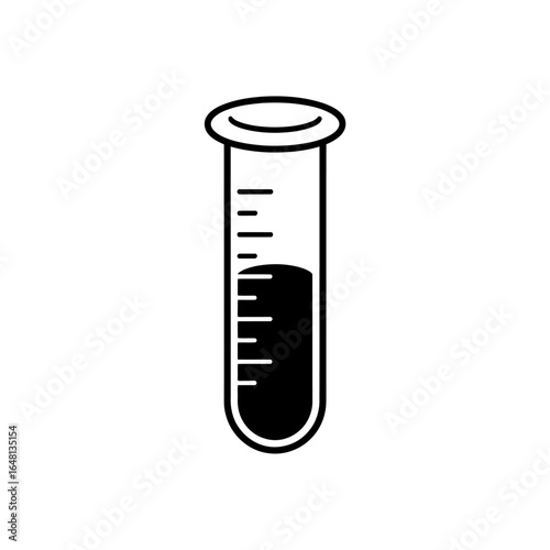 Laboratory Test Tube Icon Filled with Liquid Science Experiment and Medical Research Illustration Vector