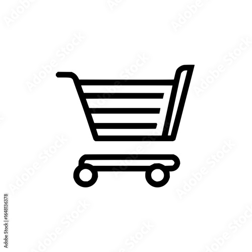 Simple shopping cart icon representing online purchases and retail sales for e commerce and business ninety nine