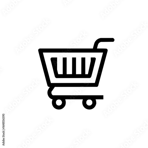 Simple shopping cart icon for online retail and e commerce platforms with a clean design style