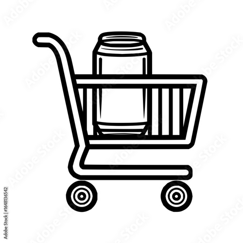 Shopping cart with jar purchase illustration for retail and grocery store needs icon design vector 1