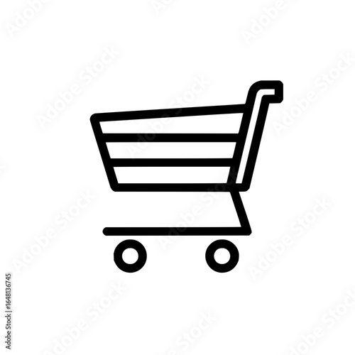 Shopping cart icon representing retail purchases and online shopping convenience for customers everywhere now