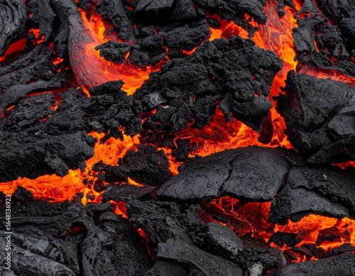 Photos Lava and black volcanic rock close-up texture