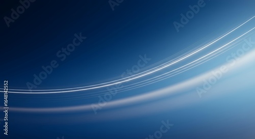 Elegant blue gradient background with sweeping curved light lines and atmospheric glow for premium design projects