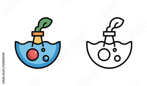 Nature Pollution in Water Vector Illustrations Environmental Damage Iconography Ecological Problems and Environmental Protection Concepts