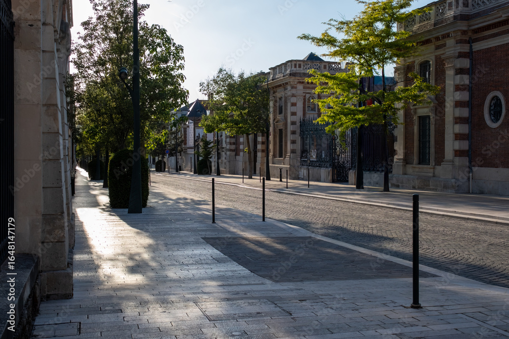 Obraz premium Walking on sunset on Avenue of Champagne, Epernay, France, view on champagne houses